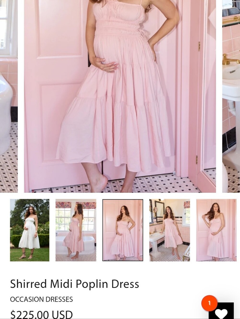 Women's Pink Maternity Sundress - Lightweight Tiered Dress